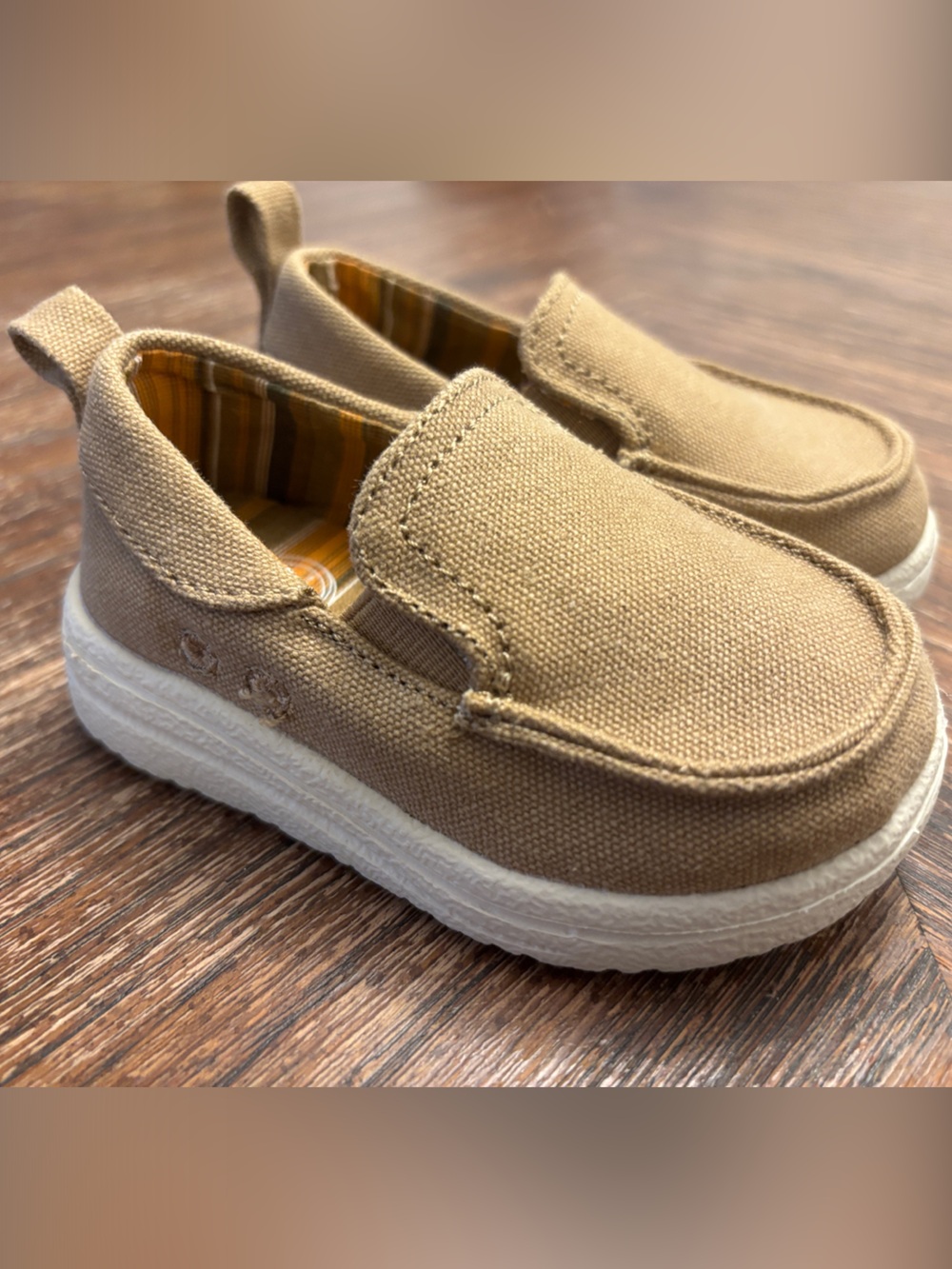 Tan Canvas Slip-On Sneakers for Toddler (Wonder Nation)